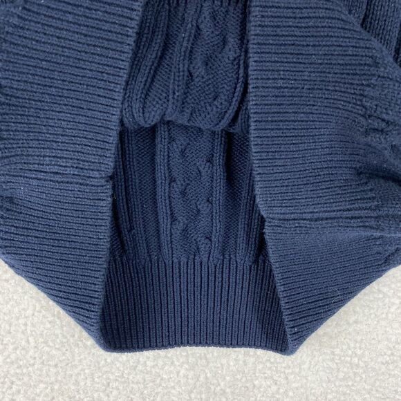 Vintage Woods‎ & Gray Sweater Mens XL Blue Cable Knit Argyle Preppy Heavy Cotton - Picture 7 of 14